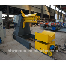 high quality manual 5 tons uncoiler decoiler machine with loading car